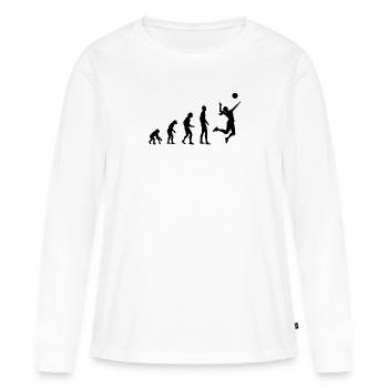 Volleyball Evolution - Frauen Premium Bio Langarmshirt - Weiß - Vorne - Julia (174cm)
