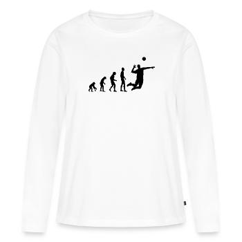 Volleyball Evolution - Frauen Premium Bio Langarmshirt - Weiß - Vorne - Julia (174cm)