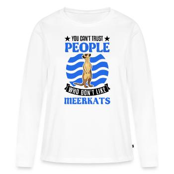 Suricate Cadeau Suricate Suricate - T-shirt manches longues Premium bio Femme - blanc - Devant - Julia (174cm)