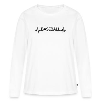 Battement de cœur de baseball - T-shirt manches longues Premium bio Femme - blanc - Devant - Julia (174cm)