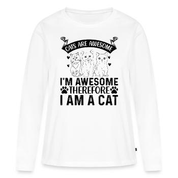 Les chats sont fantastiques, je suis fantastique, donc - T-shirt manches longues Premium bio Femme - blanc - Devant - Julia (174cm)