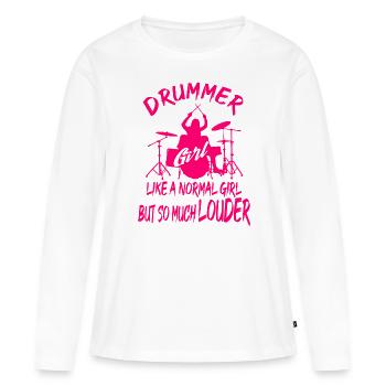 Drummer Girl Just A Normal Girl But So Much Louder - Women's Premium Organic Long Sleeve Shirt - white - Front - Julia (174cm)