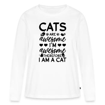 Les chats sont fantastiques, je suis fantastique, donc - T-shirt manches longues Premium bio Femme - blanc - Devant - Julia (174cm)