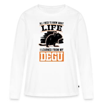 Degu Propriétaire Arbuste Rat Degu - T-shirt manches longues Premium bio Femme - blanc - Devant - Julia (174cm)