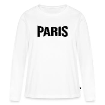 Paris - T-shirt manches longues Premium bio Femme - blanc - Devant - Julia (174cm)