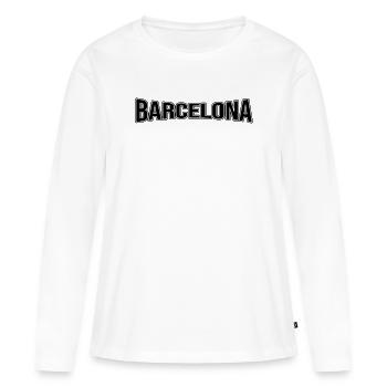 Barcelone - T-shirt manches longues Premium bio Femme - blanc - Devant - Julia (174cm)
