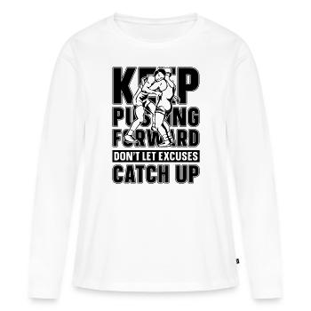 Continuez à pousser vers l’avant Catch Wrestling Wrestler - T-shirt manches longues Premium bio Femme - blanc - Devant - Julia (174cm)