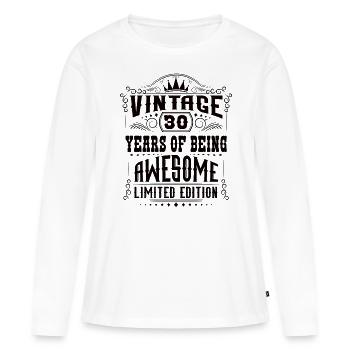 30 ans d’être génial 30 anniversaire 30 ans - T-shirt manches longues Premium bio Femme - blanc - Devant - Julia (174cm)