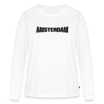 Amsterdam - T-shirt manches longues Premium bio Femme - blanc - Devant - Julia (174cm)