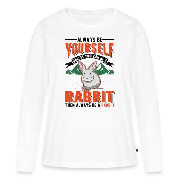 Lapin Lapin Lapin Lapin - T-shirt manches longues Premium bio Femme - blanc - Devant - Julia (174cm)