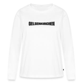 Gelsenkirchen - T-shirt manches longues Premium bio Femme - blanc - Devant - Julia (174cm)
