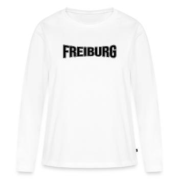 Freiburg - Frauen Premium Bio Langarmshirt - Weiß - Vorne - Julia (174cm)