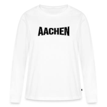 Aachen - Frauen Premium Bio Langarmshirt - Weiß - Vorne - Julia (174cm)