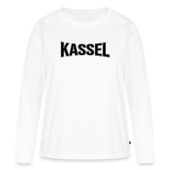 Kassel - T-shirt manches longues Premium bio Femme - blanc - Devant - Julia (174cm)