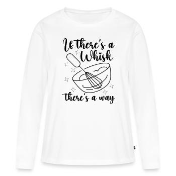 S’il y a un gâteau de chef de boulangerie de boulangerie au fouet - T-shirt manches longues Premium bio Femme - blanc - Devant - Julia (174cm)