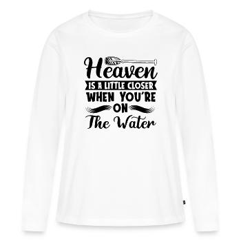 Rafting Heaven est un peu plus proche Canoë Pagayer - T-shirt manches longues Premium bio Femme - blanc - Devant - Julia (174cm)