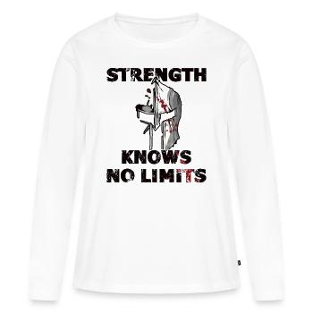 Strongman strength gym sport fitness bodybuilding - Women's Premium Organic Long Sleeve Shirt - white - Front - Julia (174cm)