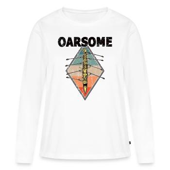 Rameur Rameur pour Rameur Kayak Canoë Sports Nautiques - T-shirt manches longues Premium bio Femme - blanc - Devant - Julia (174cm)