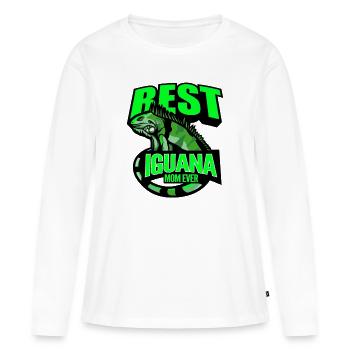 Iguane - T-shirt manches longues Premium bio Femme - blanc - Devant - Julia (174cm)