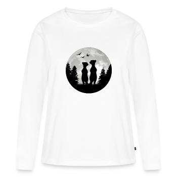 Suricate Lune Suricate - T-shirt manches longues Premium bio Femme - blanc - Devant - Julia (174cm)