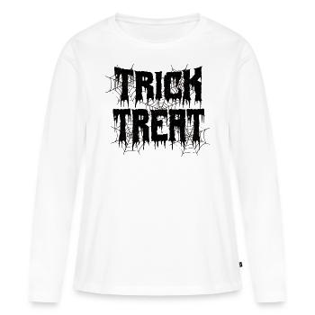 trick treat, Halloween. - T-shirt manches longues Premium bio Femme - blanc - Devant - Julia (174cm)