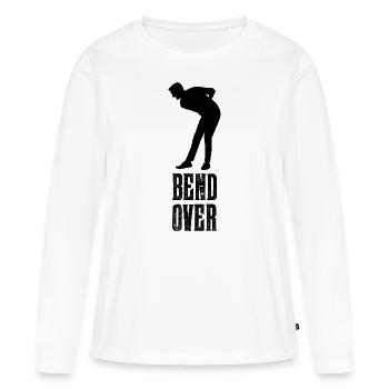 Penchez-vous sur des dictons drôles - T-shirt manches longues Premium bio Femme - blanc - Devant - Julia (174cm)