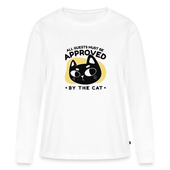 Cat - all guests must be approved by the cat - Women's Premium Organic Long Sleeve Shirt - white - Front - Julia (174cm)