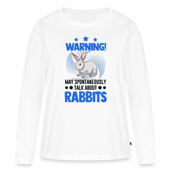 Lapin lapin lapin lapin - T-shirt manches longues Premium bio Femme - blanc - Devant - Julia (174cm)