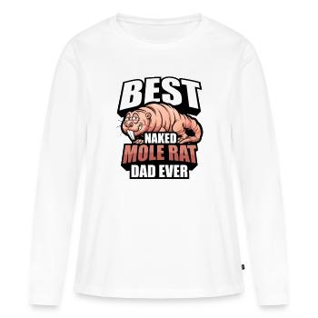 Papa rat-taupe nu - T-shirt manches longues Premium bio Femme - blanc - Devant - Julia (174cm)