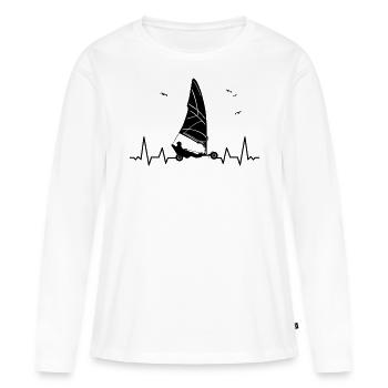 Plage Voile Windracer Land Sailers Land Sailors - T-shirt manches longues Premium bio Femme - blanc - Devant - Julia (174cm)