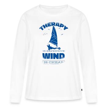 Plage Voile Windracer Land Sailers Land Sailors - T-shirt manches longues Premium bio Femme - blanc - Devant - Julia (174cm)