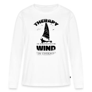 Plage Voile Windracer Land Sailers Land Sailors - T-shirt manches longues Premium bio Femme - blanc - Devant - Julia (174cm)