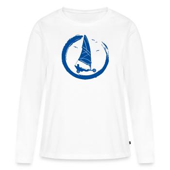 Plage Voile Windracer Land Sailers Land Sailors - T-shirt manches longues Premium bio Femme - blanc - Devant - Julia (174cm)