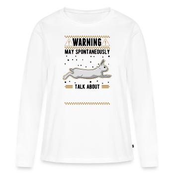 Lapin lapin lapin lapin - T-shirt manches longues Premium bio Femme - blanc - Devant - Julia (174cm)