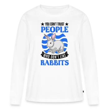 Lapin lapin lapin lapin - T-shirt manches longues Premium bio Femme - blanc - Devant - Julia (174cm)