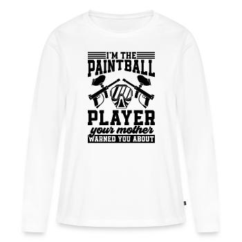 Je suis le joueur de paintball Paintball Splatter Player - T-shirt manches longues Premium bio Femme - blanc - Devant - Julia (174cm)