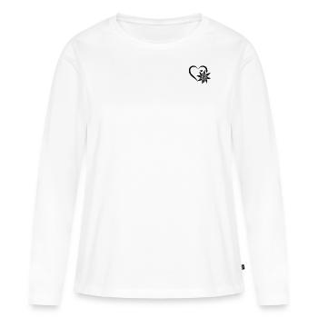 Edelweiss Fleur Montagne Edelweiss Cœur de Fleur - - T-shirt manches longues Premium bio Femme - blanc - Devant - Julia (174cm)