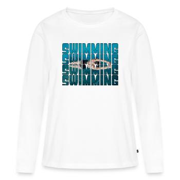 Nager - T-shirt manches longues Premium bio Femme - blanc - Devant - Julia (174cm)