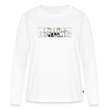 Percussion - T-shirt manches longues Premium bio Femme - blanc - Devant - Julia (174cm)