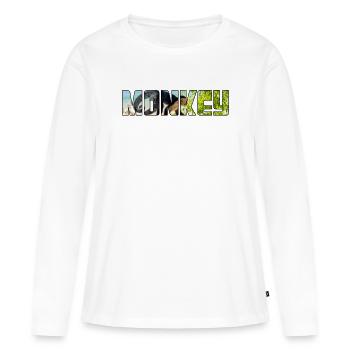 Affe - Frauen Premium Bio Langarmshirt - Weiß - Vorne - Julia (174cm)