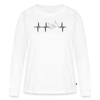Sharkfish Heartbeat Shark Heartbeat Shark Great Wh - Frauen Premium Bio Langarmshirt - Weiß - Vorne - Julia (174cm)