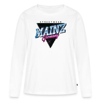 Mayence Allemagne City Skyline Vintage Rétro - T-shirt manches longues Premium bio Femme - blanc - Devant - Julia (174cm)