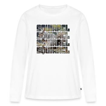 Écureuil - T-shirt manches longues Premium bio Femme - blanc - Devant - Julia (174cm)