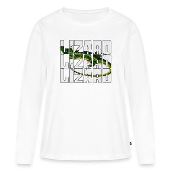 Lézard - T-shirt manches longues Premium bio Femme - blanc - Devant - Julia (174cm)