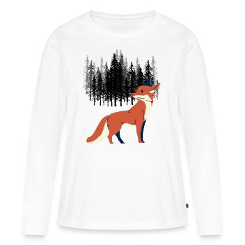 Fuchs Norwegen Skandinavien Rotwild Wildtiere - Frauen Premium Bio Langarmshirt - Weiß - Vorne - Julia (174cm)