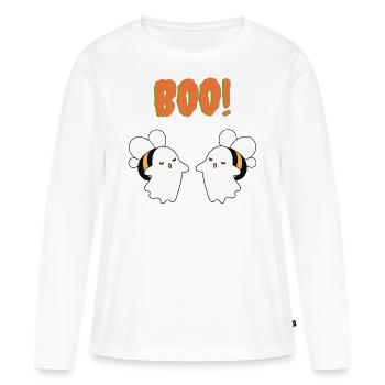 BOO TSHIRT DESIGN - Women's Premium Organic Long Sleeve Shirt - white - Front - Julia (174cm)