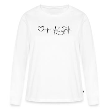 Mouse Heartbeat Heart Mouse Animal House Mouse Hea - T-shirt manches longues Premium bio Femme - blanc - Devant - Julia (174cm)