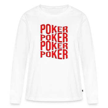 poker - T-shirt manches longues Premium bio Femme - blanc - Devant - Julia (174cm)