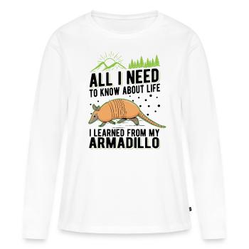 Le tatou dit le tatou - T-shirt manches longues Premium bio Femme - blanc - Devant - Julia (174cm)