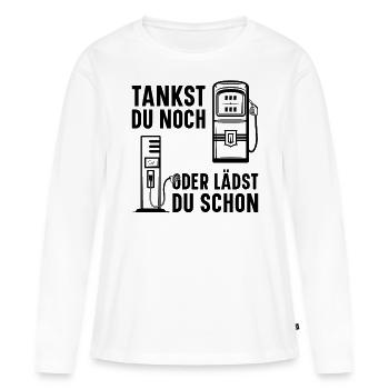 Station de recharge pour voiture électrique Station de remplissage de voiture électrique - T-shirt manches longues Premium bio Femme - blanc - Devant - Julia (174cm)